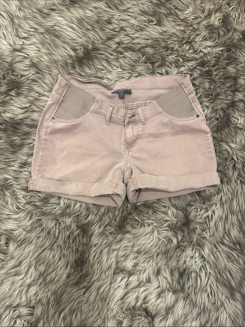 A Pea in the Pod Light Mauve High-Waist Maternity Shorts